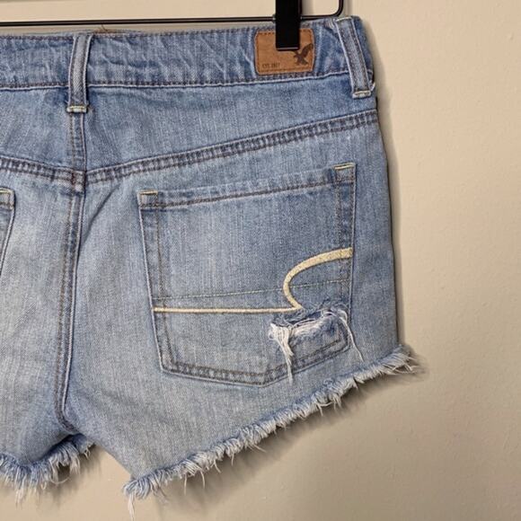AE Blue Lace Distressed Hi Rise‎ Festival Shorts 2 - Picture 6 of 7